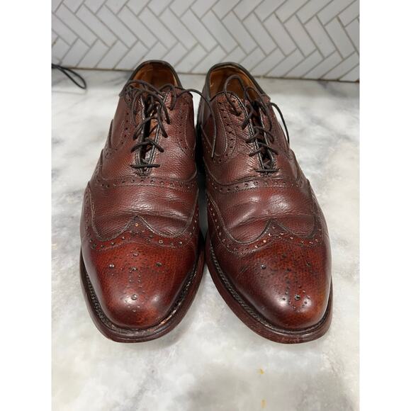 Allen Edmonds McAllister 9D Brown Pebble Leather Wingtip Oxford Dress Shoes main image 9